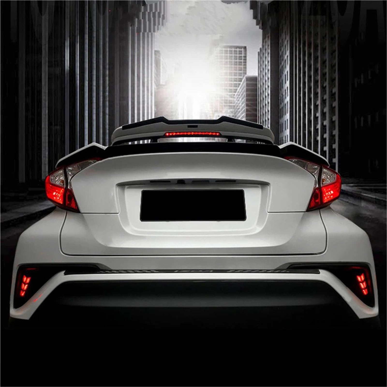 Dla T&oyota Dla CHR 2015-2022 Skrzydło Na Klapie Lotka Tylny Spoiler Bagażnika Akcesorium Dekoracyjne Spojler Tylny Trunk Wing(White With Black)