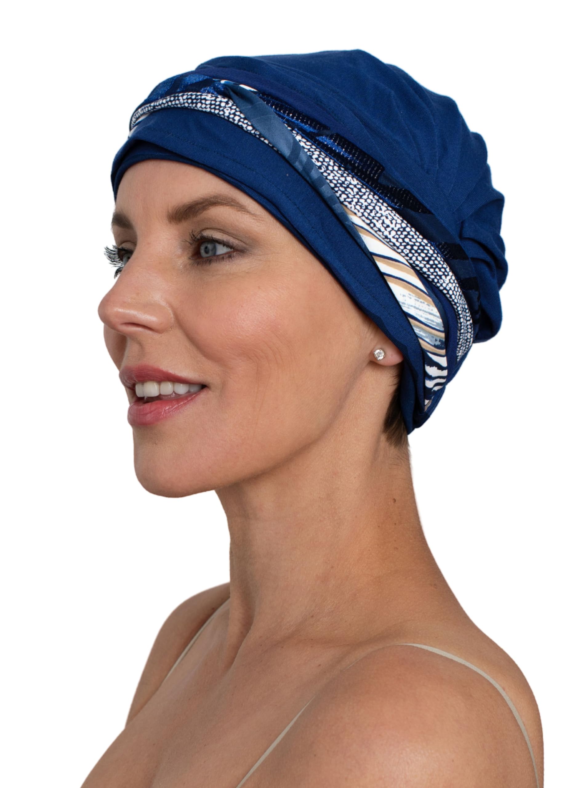 Deresina Headwear Boheme Turban de Chimio en Bambou, Bonnet Chimiothérapie pour Femme, Coiffe doux et Couvrant, Design exclusif pour Femmes Modernes