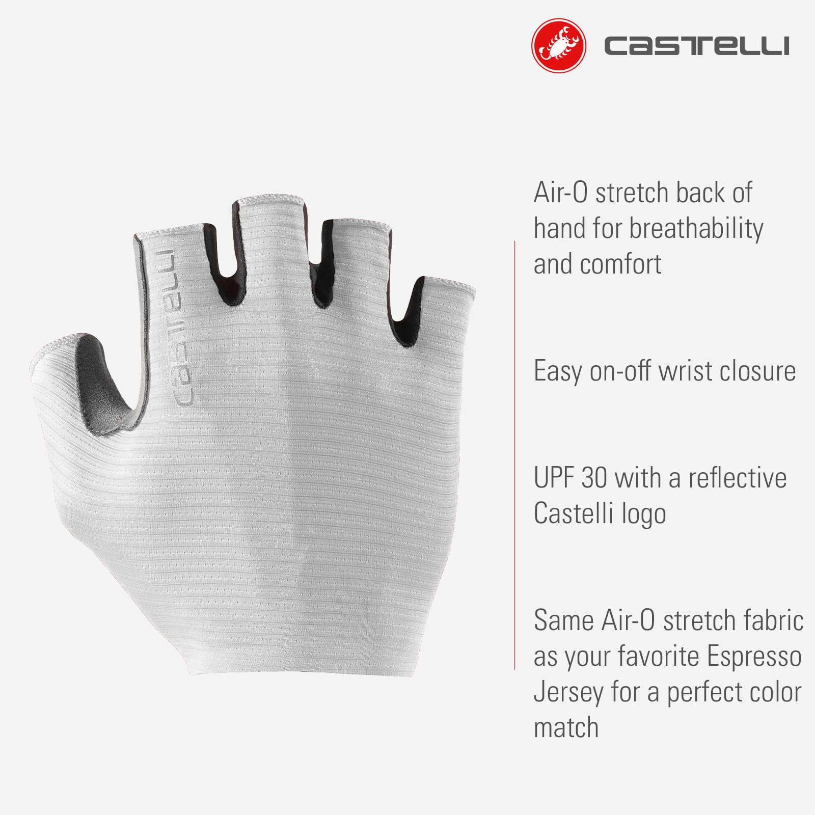 CASTELLI Herren Espresso Handschuh Kurzfinger Fahrradhandschuhe mit Polsterung & UPF Schutz für Road & Gravel Biking