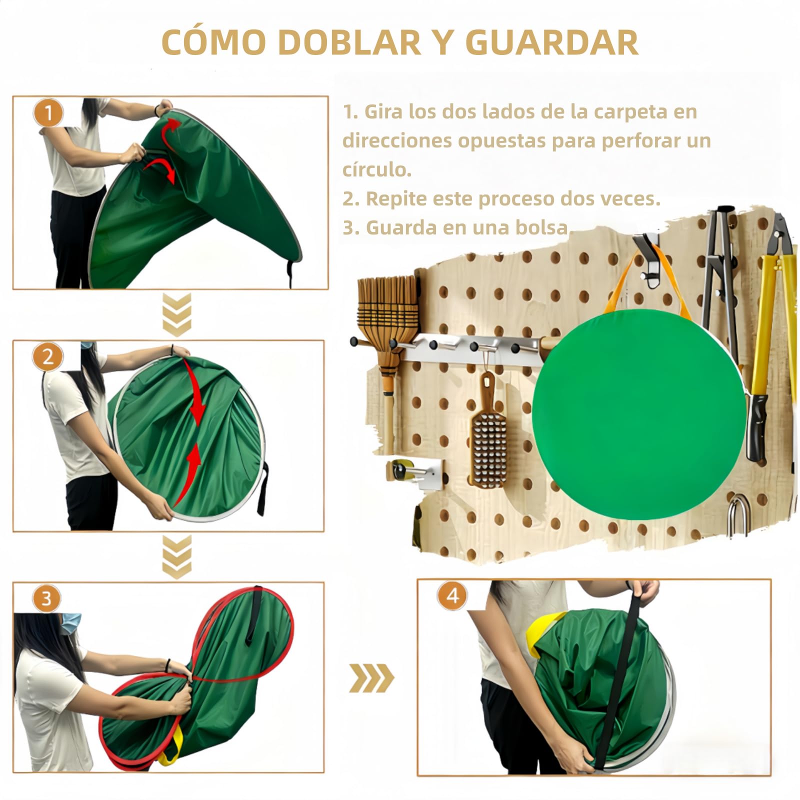 Recogedor de hojas – Recogedor de hojas manual para el jardín, bolsa de recogida de hojas multifuncional | 70 galloniportátil recogedor de residuos de césped y jardín (3)