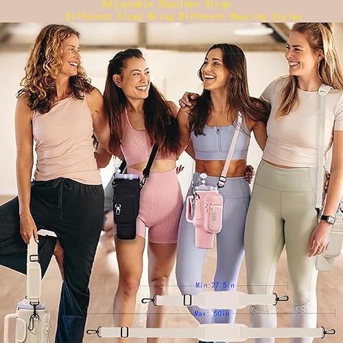 Miniatura 6 de Water Bottle Carrier Bag 40 Oz Stanley, Stanley Cup Bag with Cell Phone Pocket, Card Pocket, Mountaineering Buckle, and Keychain, Black