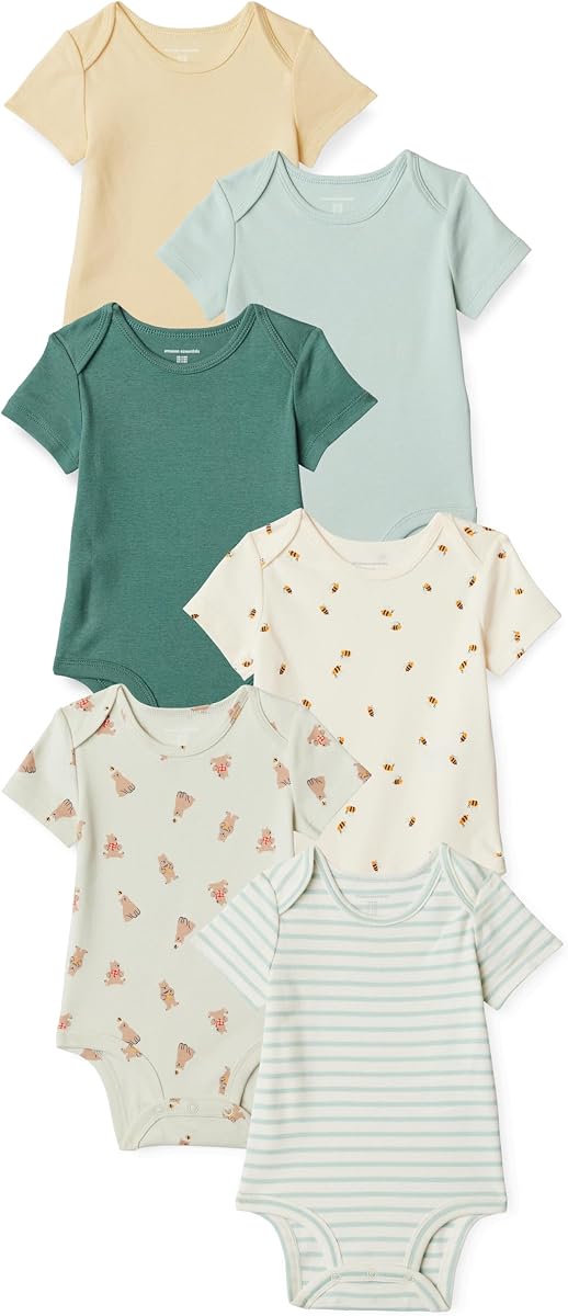 Body Amazon Essentials unisex de manga corta para bebé
