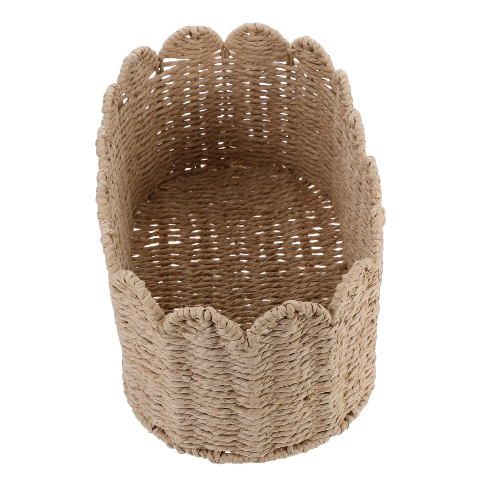 Geflochtener Kleinigkeitenkorb mit Eisenrahmen, Beige, Groß