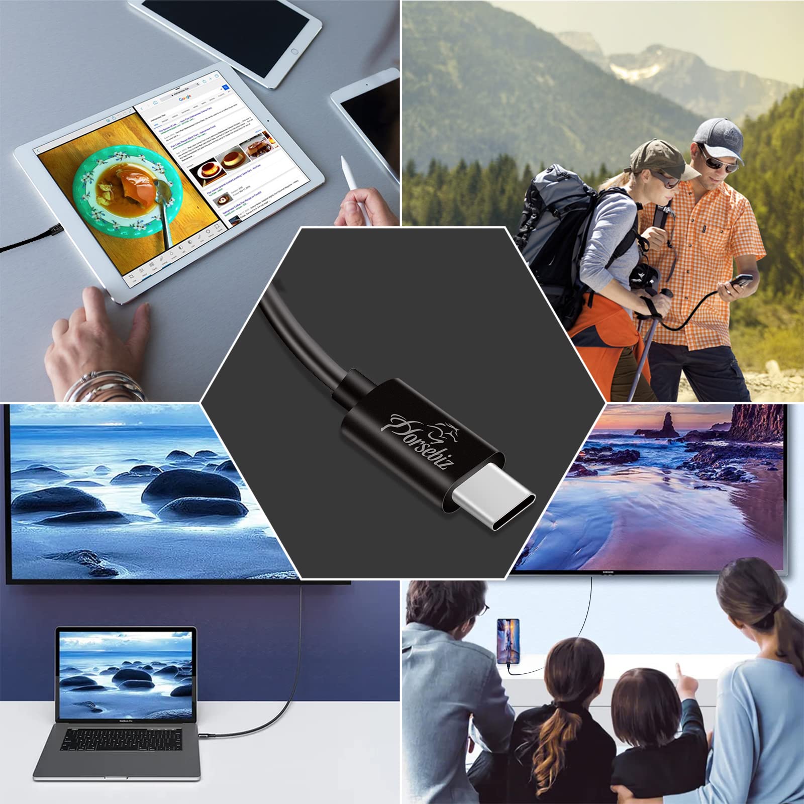 USB 4 Cable 1Ft - 40Gbps Thunderbolt 4 Compatible, 100W Fast Charging