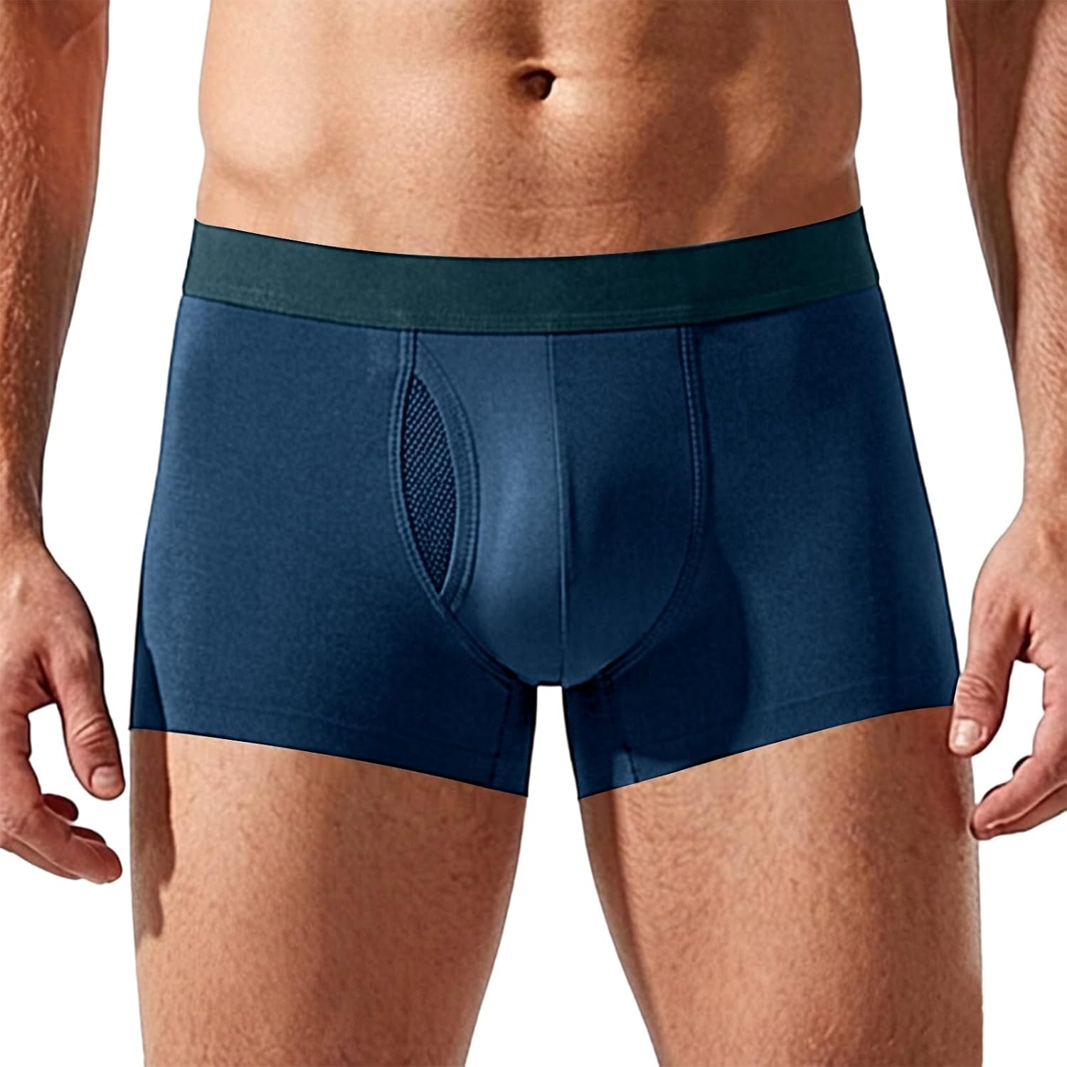 Men's Boxer Briefs with Fly Low Rise Pouch Stretch Trunks