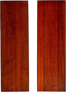 Exotic Red Wood Crafting Material Selection, Wooden Knife Handle Scale Set 5"x1.6"x0.4" Each Scale. DIY Crafting