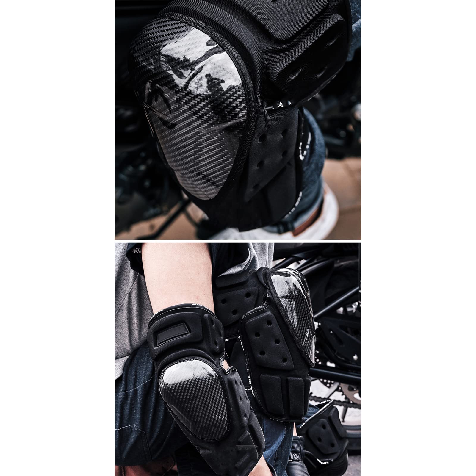 4 Pièces Adulte Motocross Protection Genou Coudières Moto Réglable Respirant Chaud Genou Protection Garde Gear