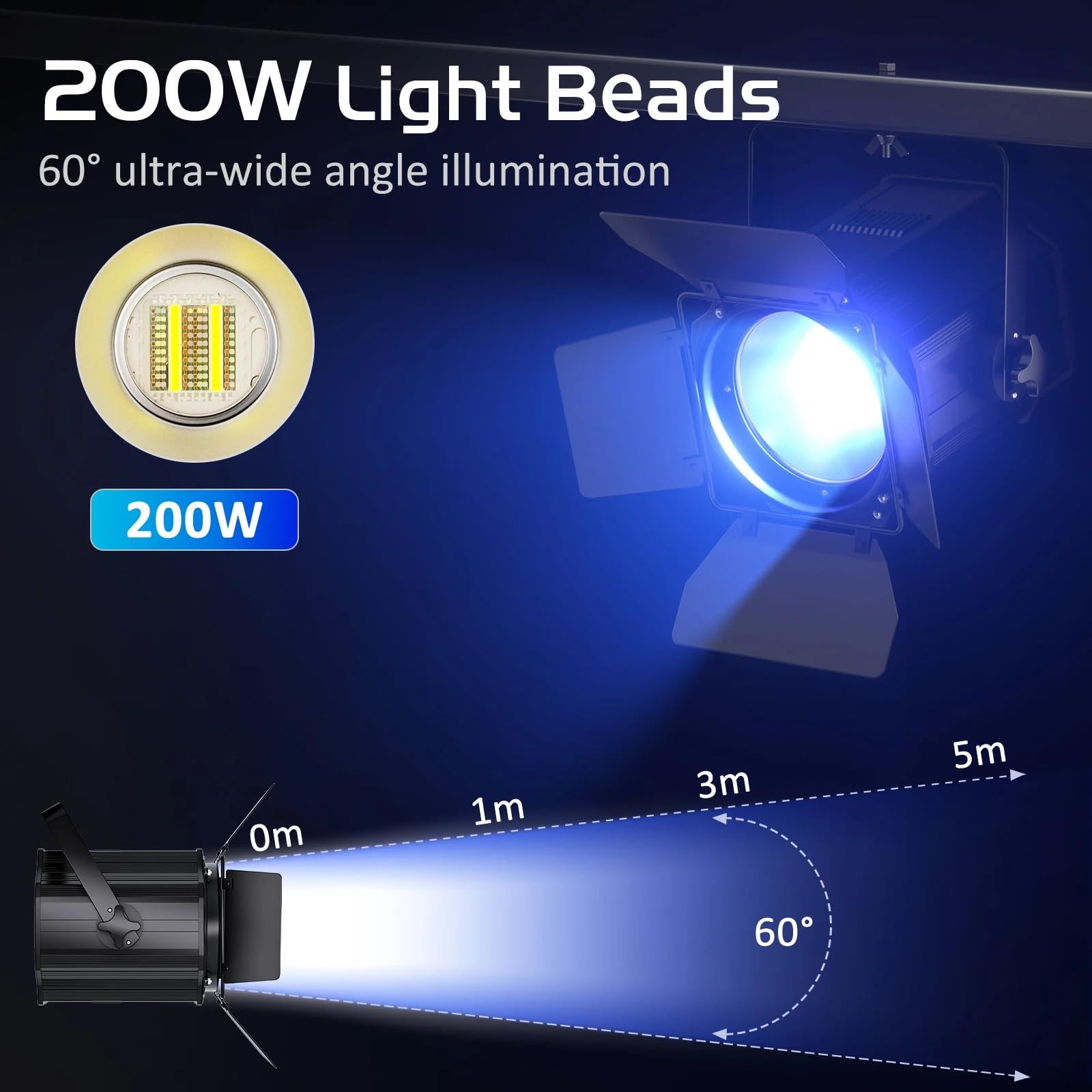 200W COB LED Par Lichter Mit Scheune Tür RGBWA UV Linear Scheinwerfer Bühne Lichter DMX512 DJ Licht for Hochzeit party Konzert