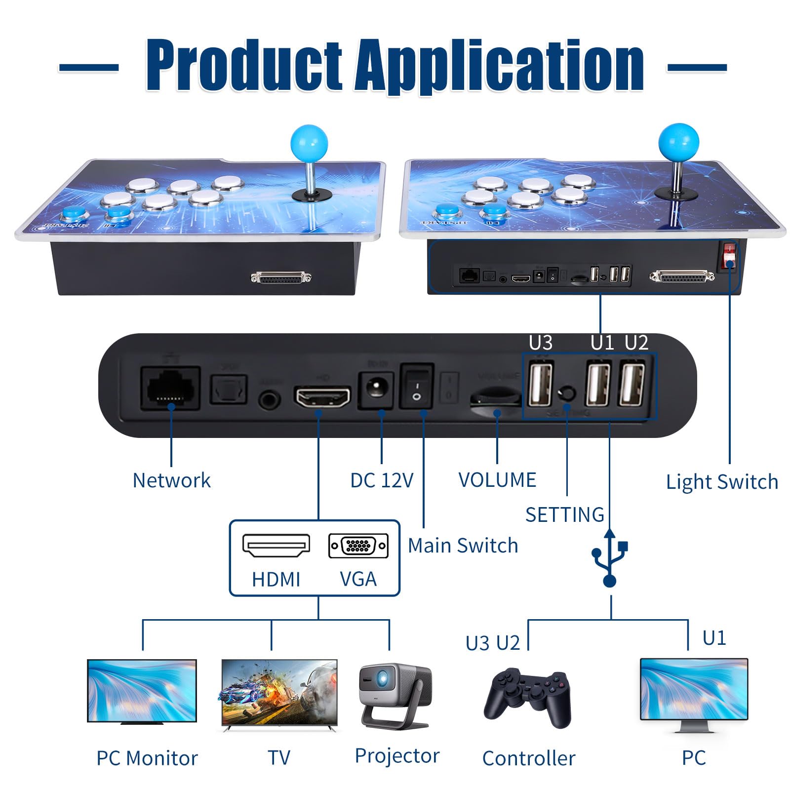Hedlaoy 16800 Games 3D Pandora Box TT Arcade Game Console,WiFi