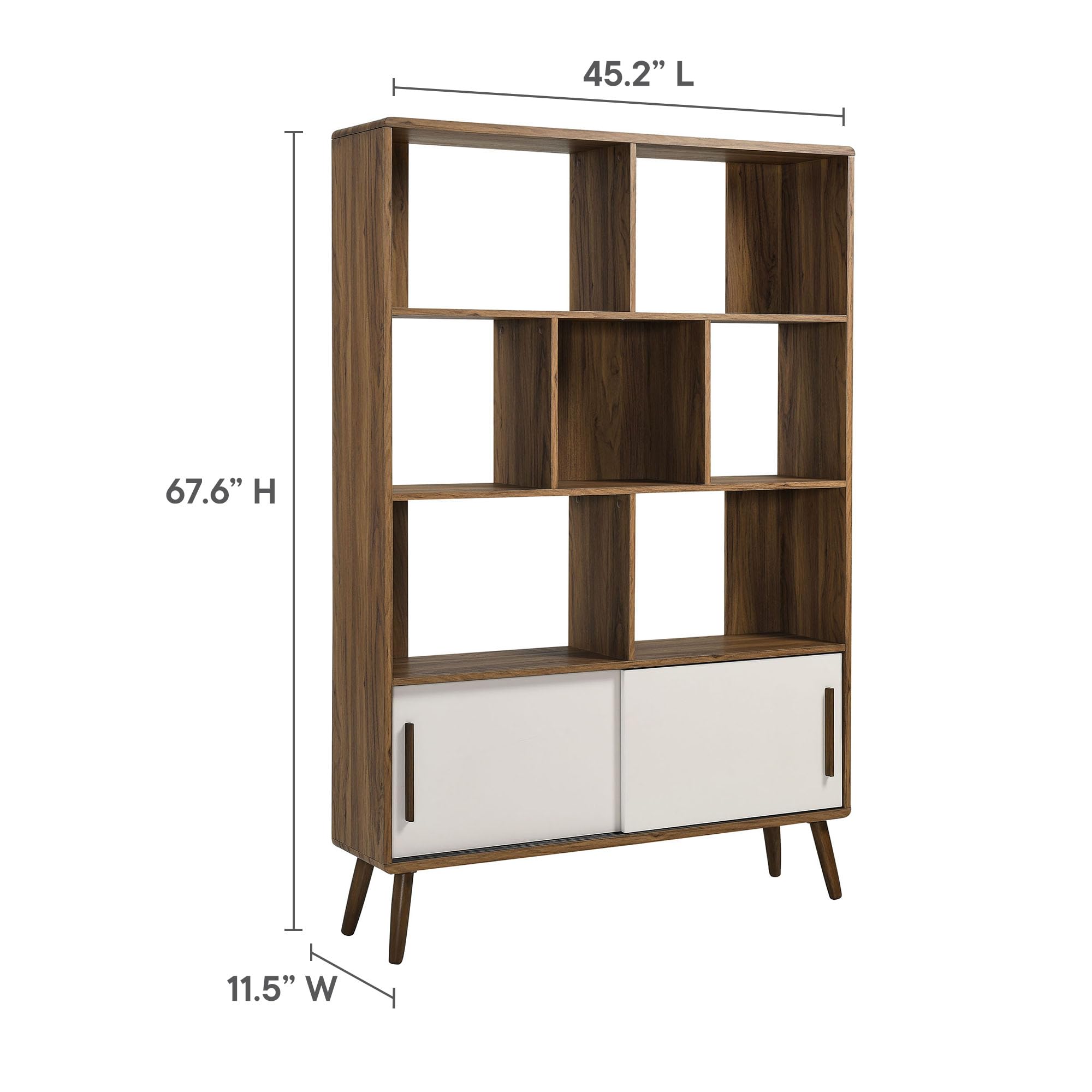 Amazon.com: Modway Transmit 8 Shelf Bookcase with Sliding Doors in