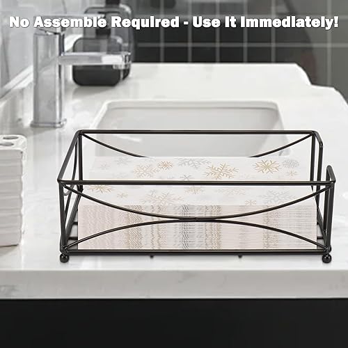 Miniatura 6 de Livabber Servilletero de metal para baño, toalla de mano de papel de baño, moderna bandeja para servilletas para encimera, mesa, cocina, comedor