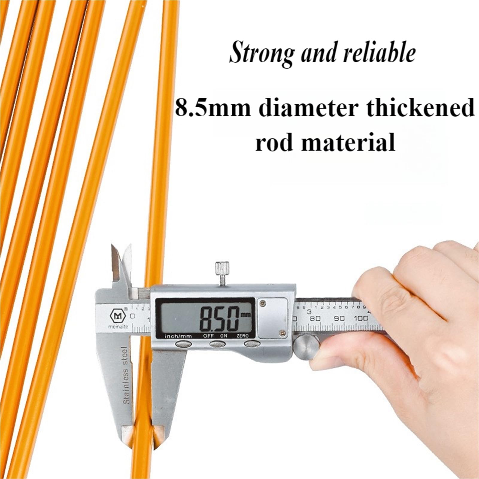 Zeltstange 8,5 mm Zeltstange aus Aluminiumlegierung – 2 Stück Robustes, faltbares Zeltzubehör for Camping, Ersatzteile for die Zeltreparatur