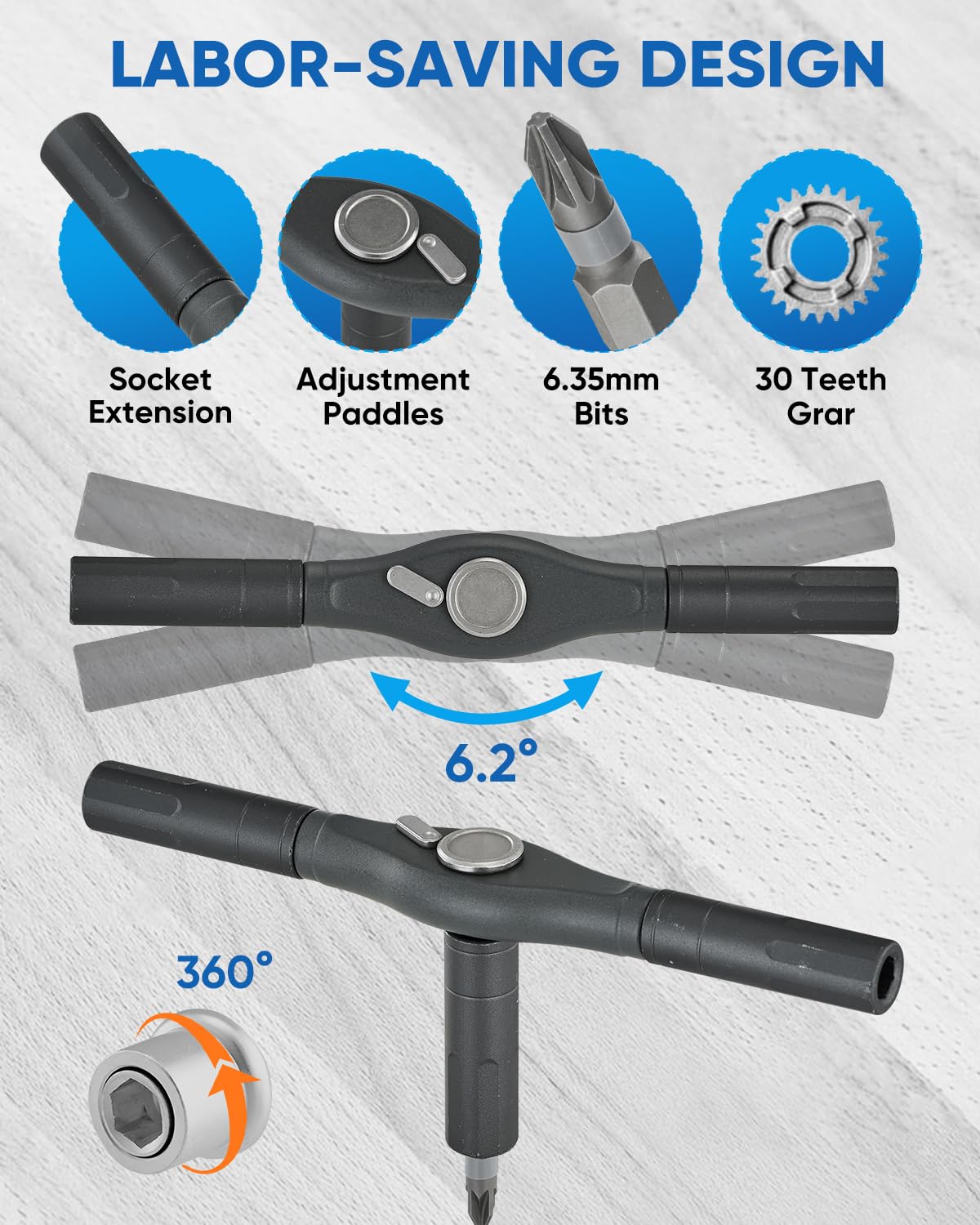 Saker 66 en 1 Tournevis Magnétique Cliquet Kit de Tournevis Portable Multi-Bit avec Poignée Amovible pour Électronique, Ordinateur, Meuble, Vélo, Bricolage Réparation, Cadeau