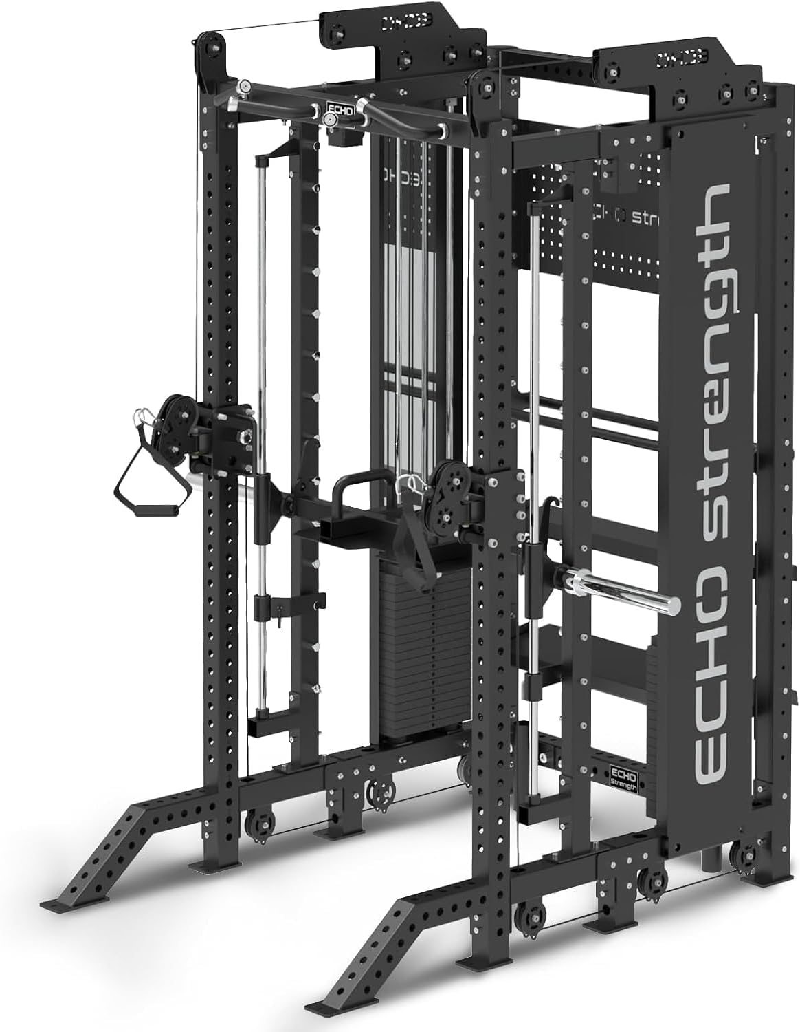 Commercial Cable Crossover Exercise Machine All in One Functional Trainer Cable Machine with 400LBS Weight Stacks Power Cage Squat Rack with Pulley System Compact Functional Trainer for Home Gyms