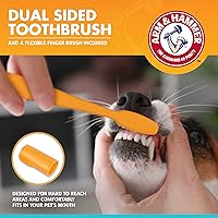 Vista 3 de Arm & Hammer for Pets Fresh Breath - Kit de cuidado dental enzimático para perros, incluye pasta de dientes para perros, cepillo de dientes de doble