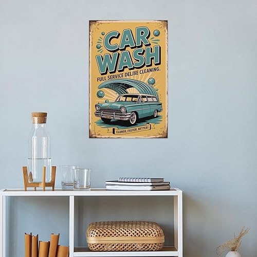 Miniatura 4 de Deluxe Car Wash Service Full Service Vintage Poster Retro Auto Cleaning Wall Art for Garage Or Coffee Bar Printing Posters Unframe-style