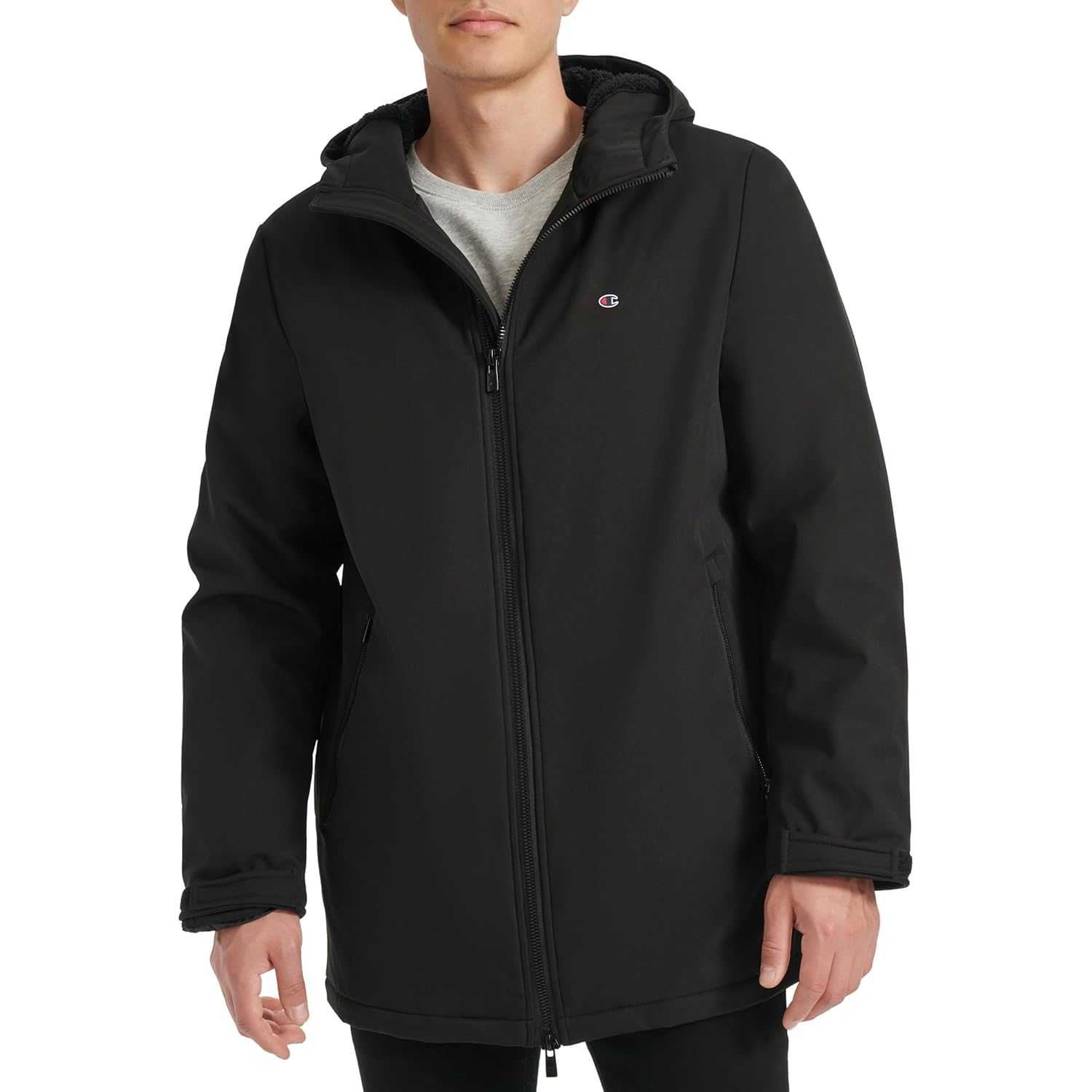 Champion Mens Mid-length Soft Shell Performance Jacket With Sherpa Lining