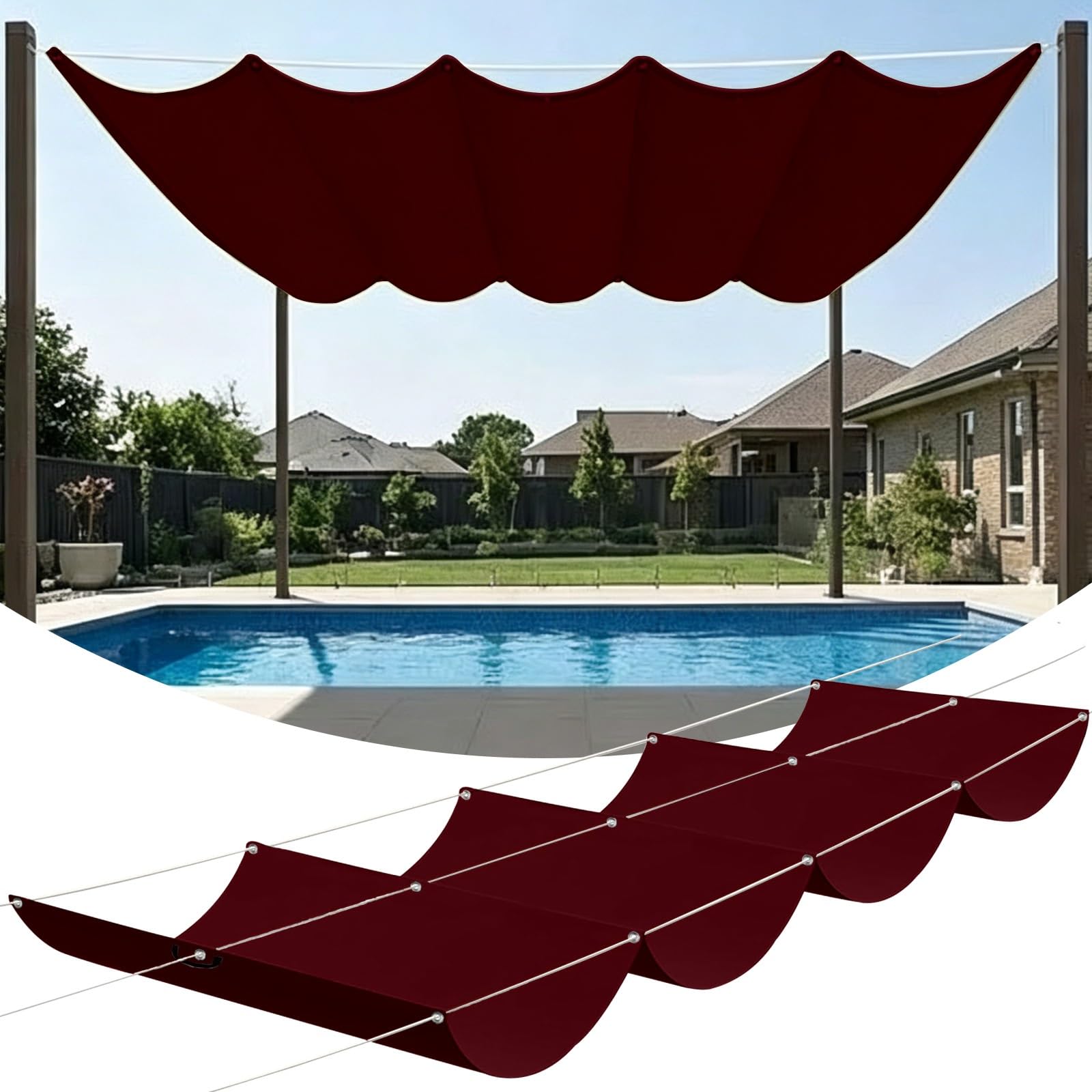 Voiles d'ombrage rétractable extérieur anti-UV imperméable 11m