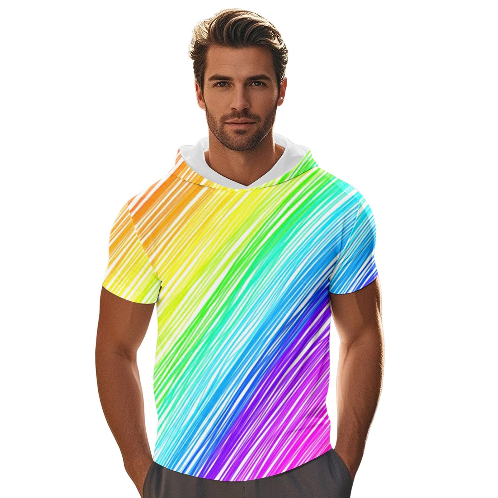 Zip Hoodie Herren Hoodie Gant Pullover Regenbogen Caxndycing