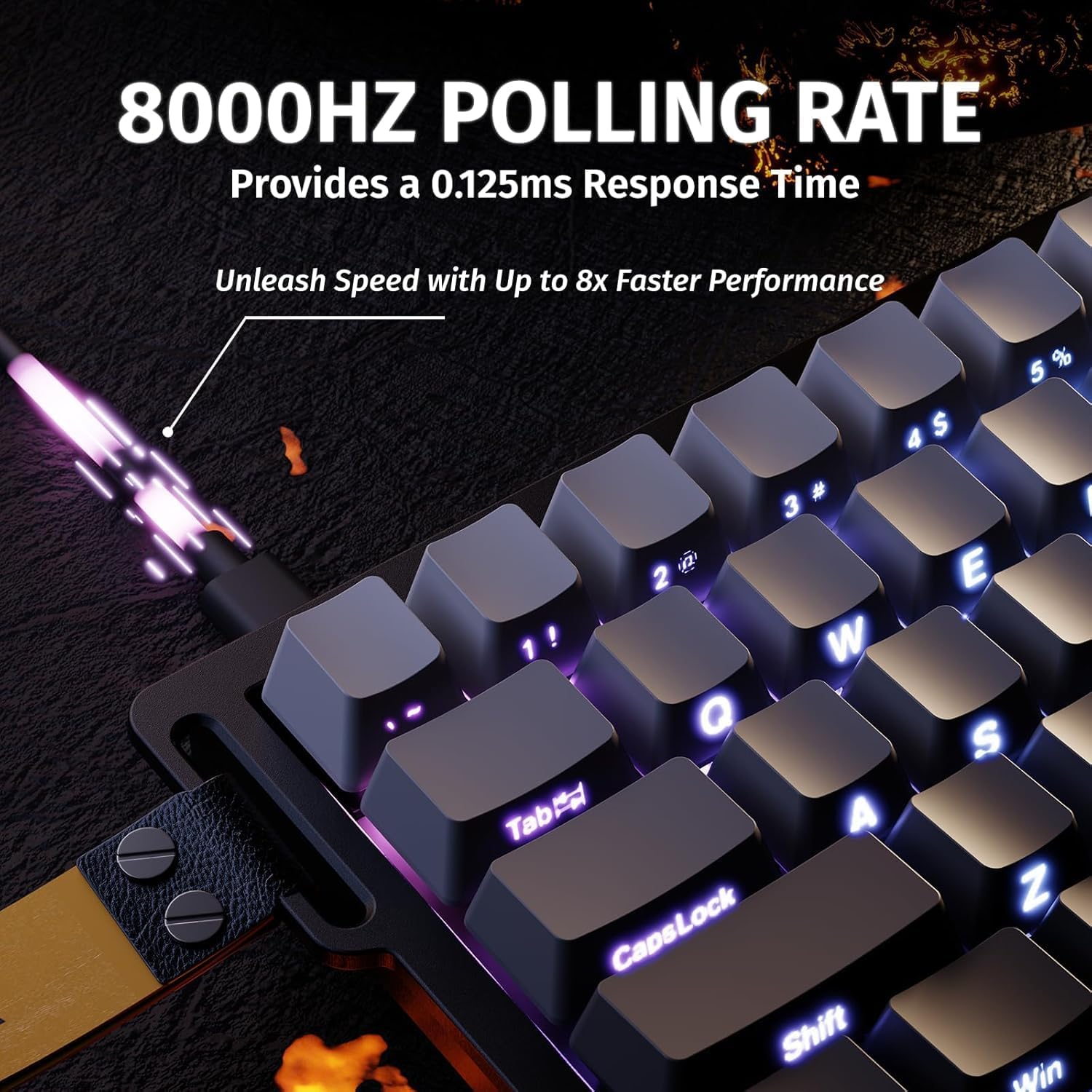 Keyboard with 8000Hz Polling Rate highlighted