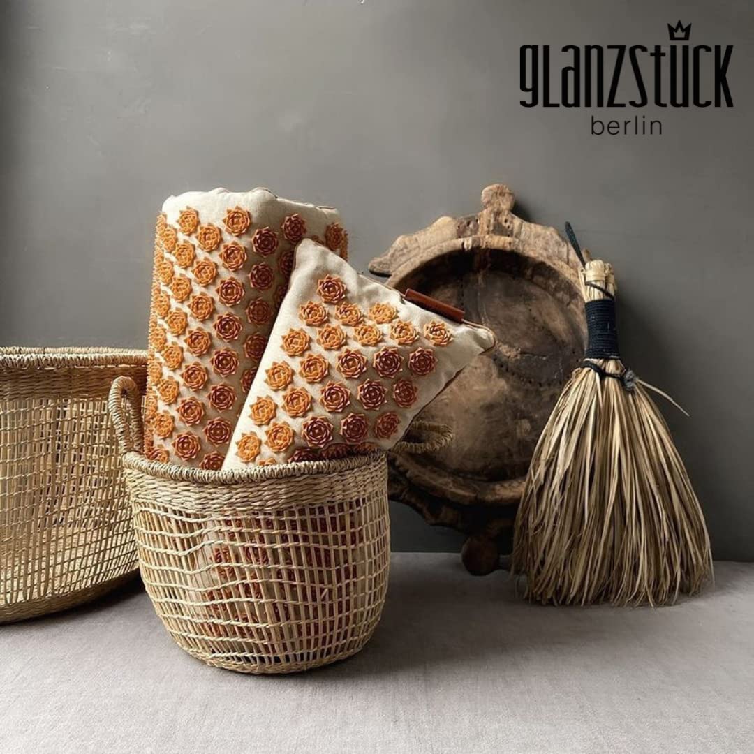 Glanzstück Berlin® Health Collection : tapis d'acupression XL original en lin, aide à soulager les tensions, les maux de dos, tapis de massage avec coussin (fonction chauffante) et sac, durable