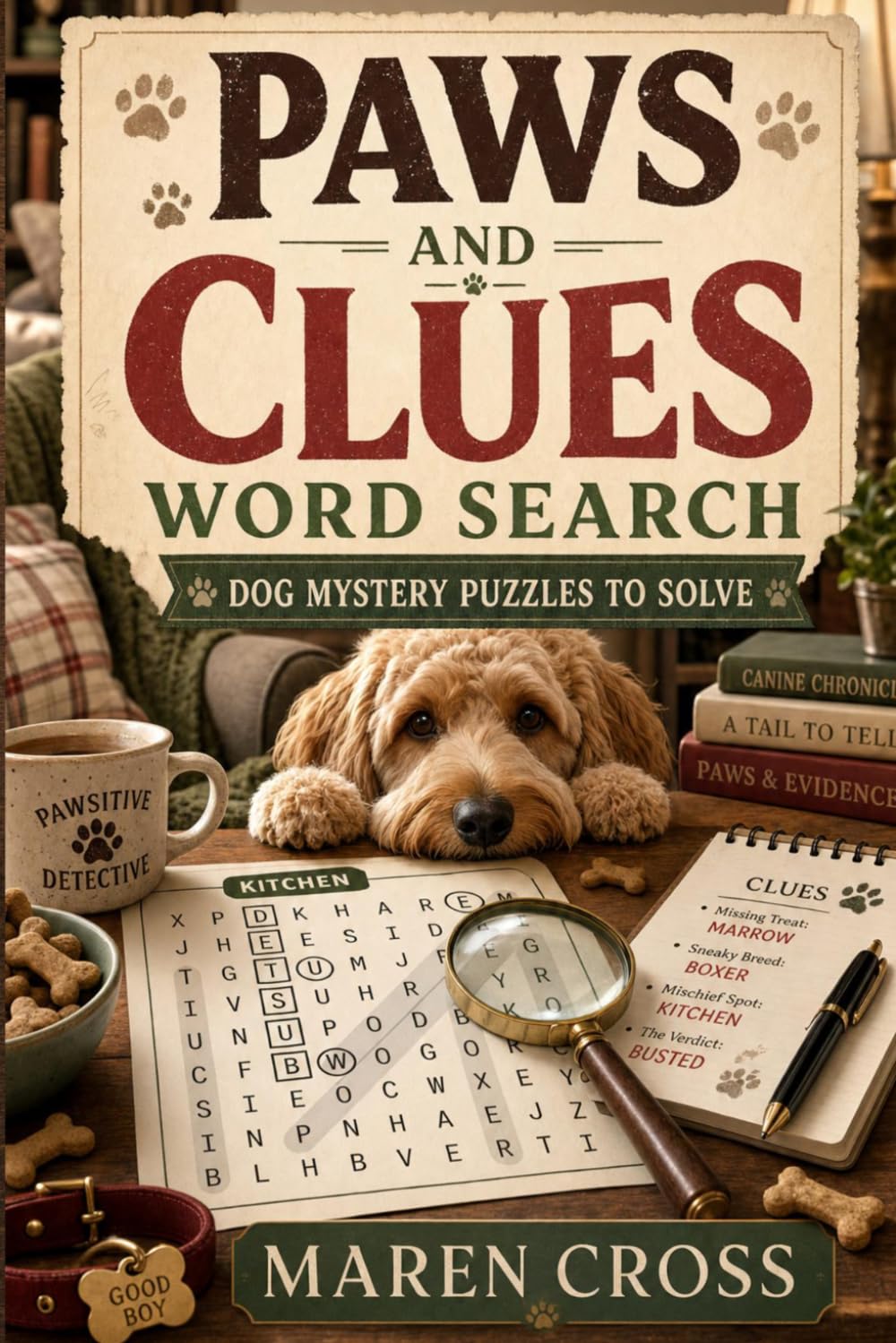 Paws and Clues Word Search - Dog Mystery Puzzles to Solve: A Clever Canine Puzzle Book for Adults