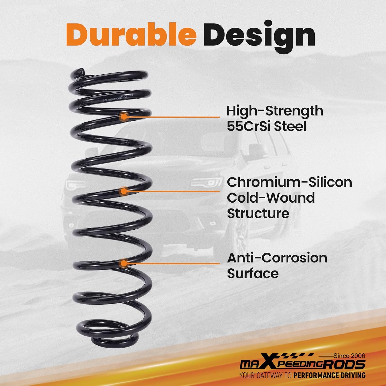 maXpeedingrods Rear 3.5" Lift Coil Springs for Jeep Wrangler JK 2007-2018, Suspension Lift Kit, Set of 2