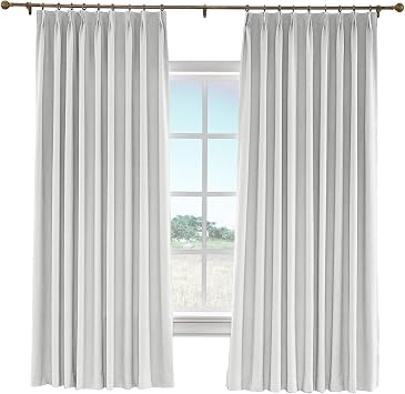 cololeaf Linen Blend Curtain Liz Collection, Custom Curtain Drapery Linen Curtains Panel, Pinch Pleated, Grommet, Tab Top Header and Size Custom-Made Lined and Unlined Window Curtains