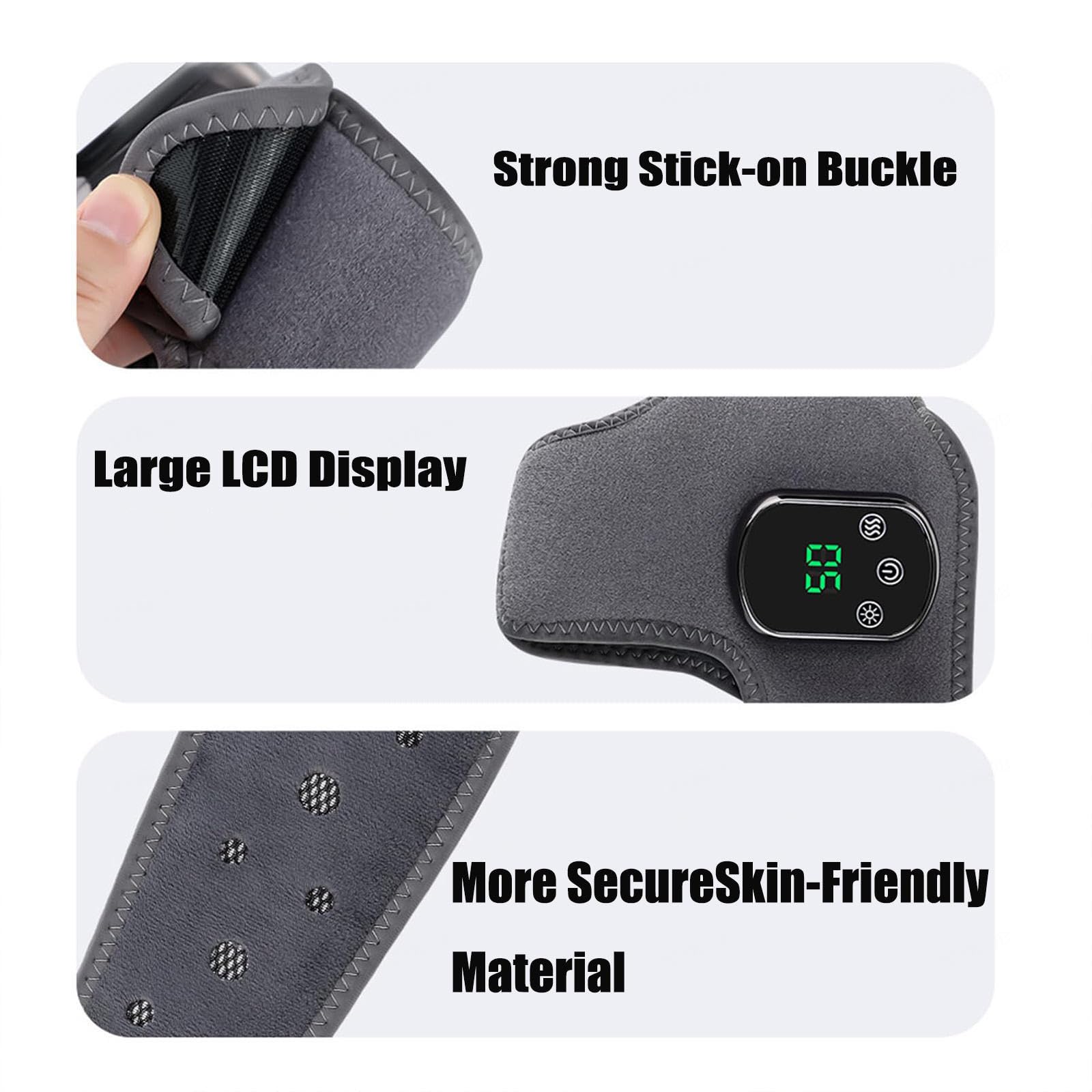 Fußmassagegerät mit 3 Vibrationsmodi und 5 Temperaturstufen USB Wiederaufladbar 3-in-1 Massagegerät für Knöchel, Ferse, Sohle, Fußgewölbe