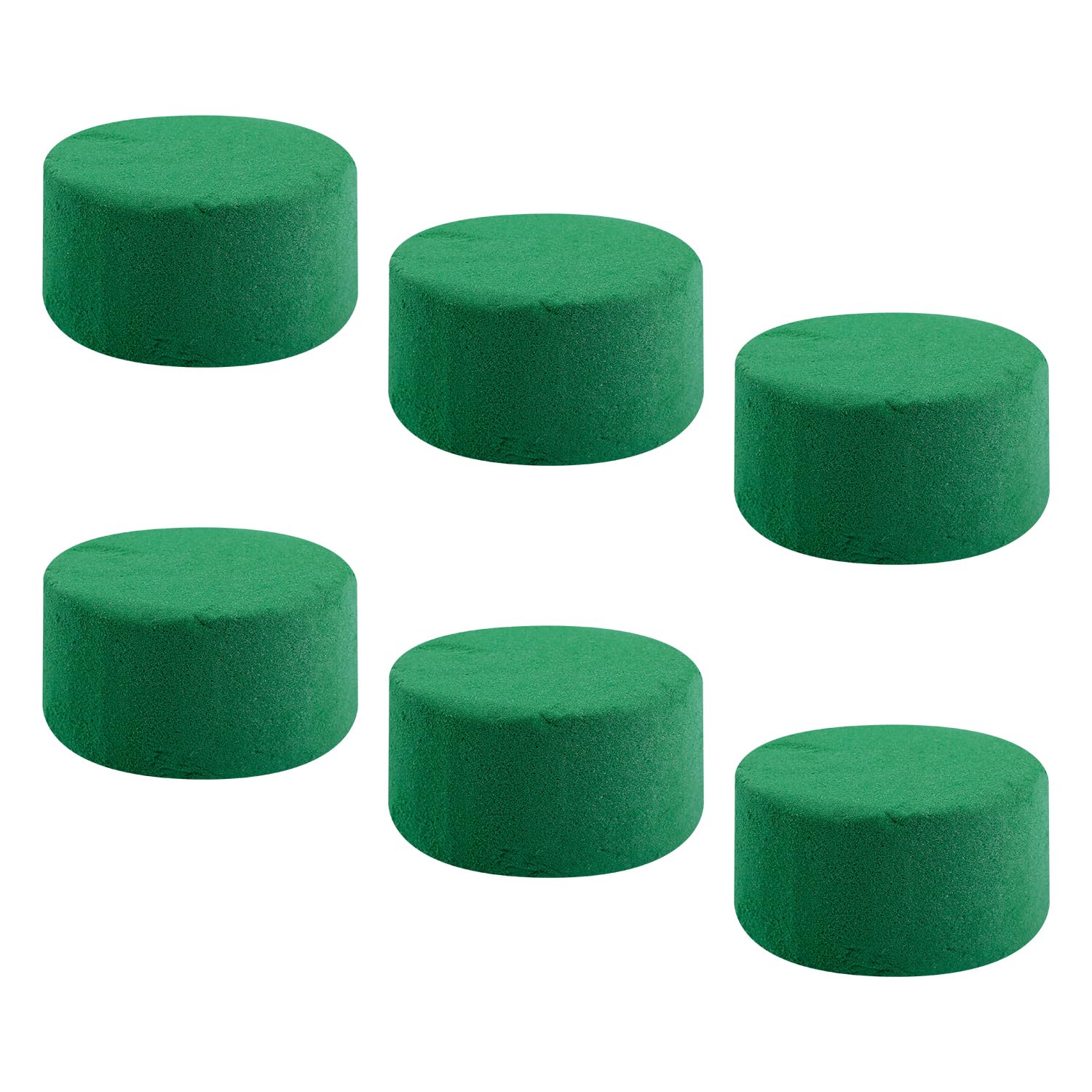 Gaomumu 6PCS Round Floral Foam Blocks, Mini Soft Fine Water-Absorbing Green Foam, Suitable for Fresh & Artificial Flowers, DIY Floristry, Wedding & Event Decor