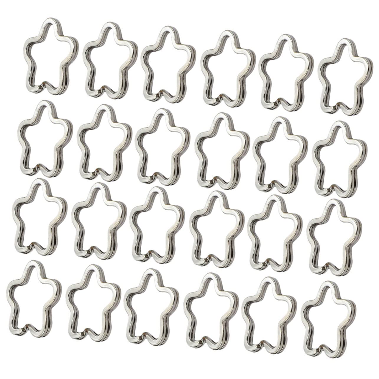 Porte-clés plats métal fleur argenté pour kit loisirs créatifs et accessoire DIY
