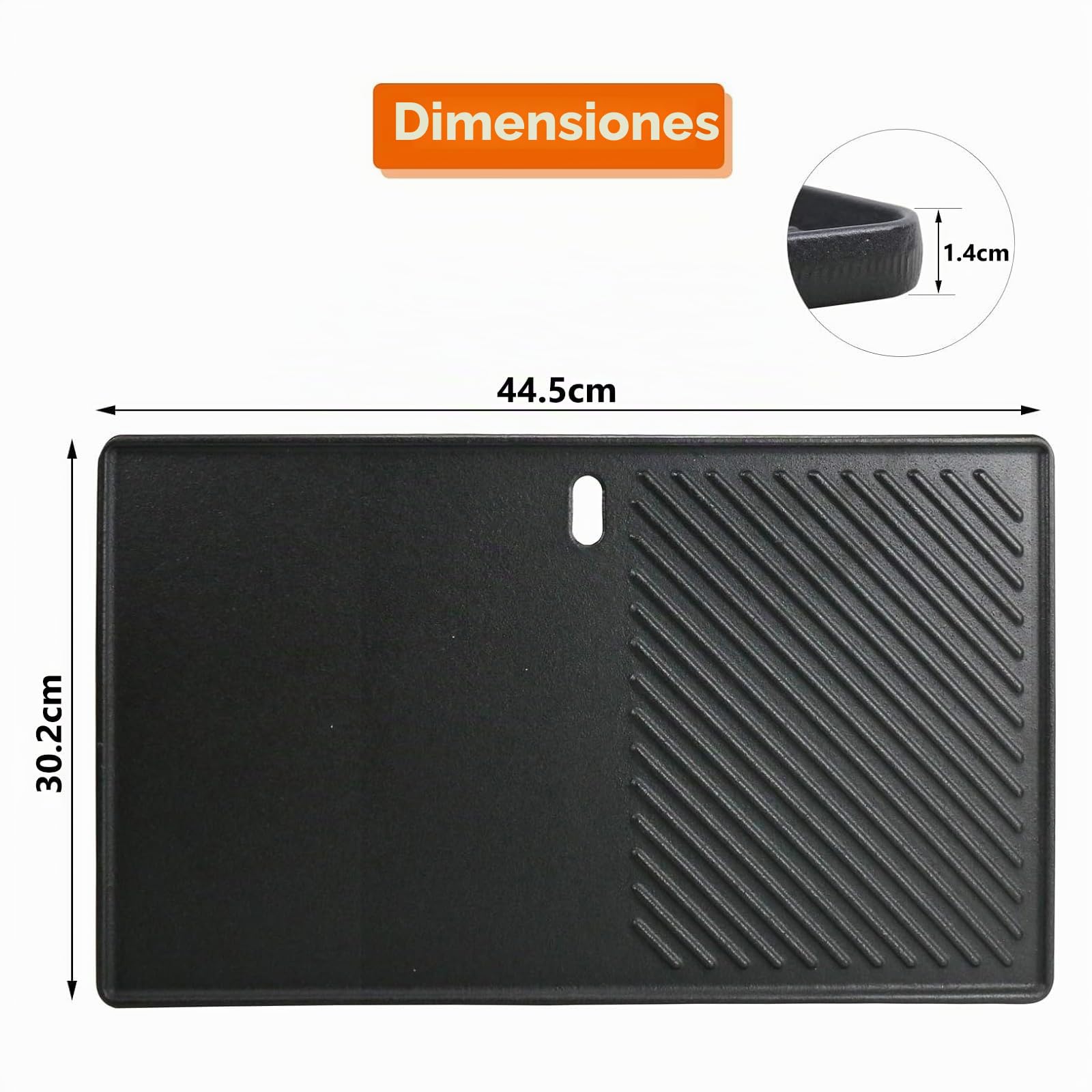 Denmay 7638 Plancha de hierro fundido de 44,5 x 30 cm para Weber I & II Spirit E/S 310, 320, 330, Spirit E-310 Classic, 700, Genesis Silver B/C, para barbacoas SmokeFire EX4 y EX6