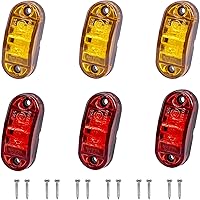 Vista 9 de Tnisesm 10 luces de marcador de remolque impermeables ámbar+rojo de 2.5 pulgadas, 2 diodos, luz de marcador lateral de remolque LED de 2 diodos
