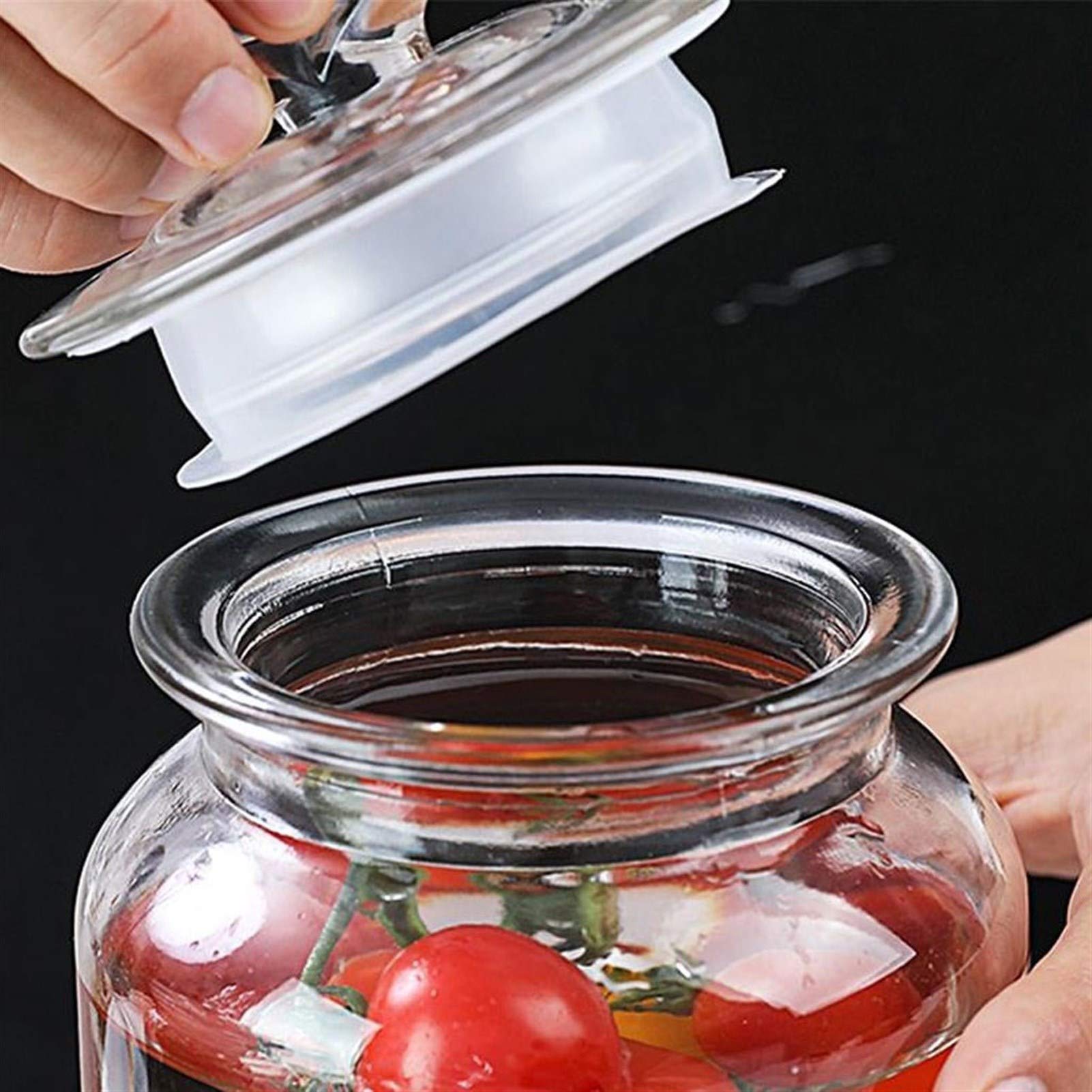 Botes para Alimentos Tarro 2 piezas de vidrio con tapa, Hermético envase de cristal de almacenamiento for alimentos, harina, pasta, café, dulces, aperitivos y Más, botes de cristal for el Hogar & Coci