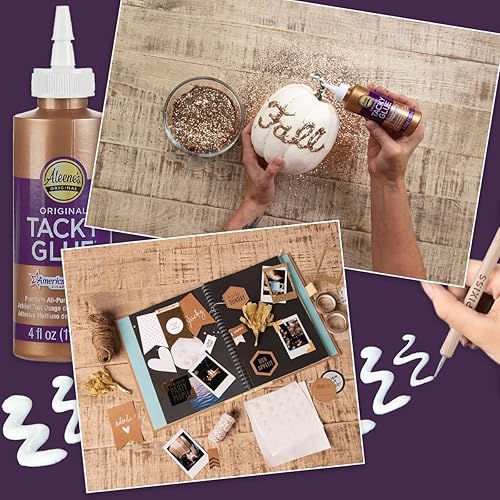 Miniatura 7 de Aleene's - Pegamento original para manualidades, 4 onzas, pegamento pegajoso, pegamento pegajoso de secado rápido para manualidades, papel, fieltro,
