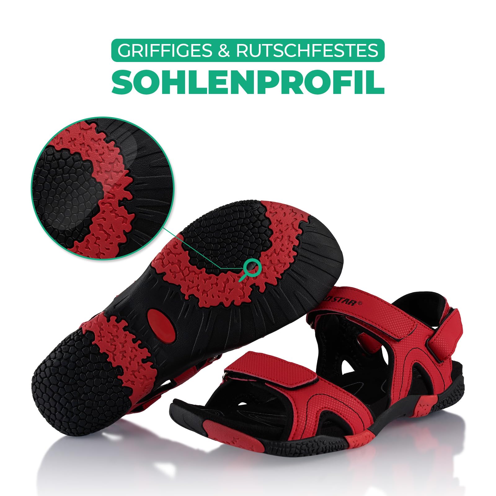 Fusskleidung® Damen Herren Trekkingsandalen Sommer Wanderschuhe Sandalen