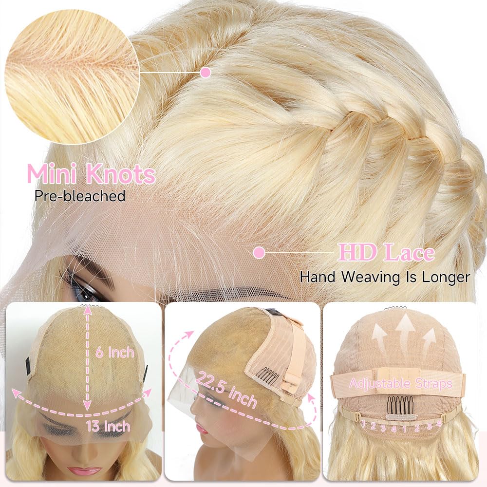 Human Hair Lace Front Wig with 13x6 HD Lace, Body Wave, 250 Density