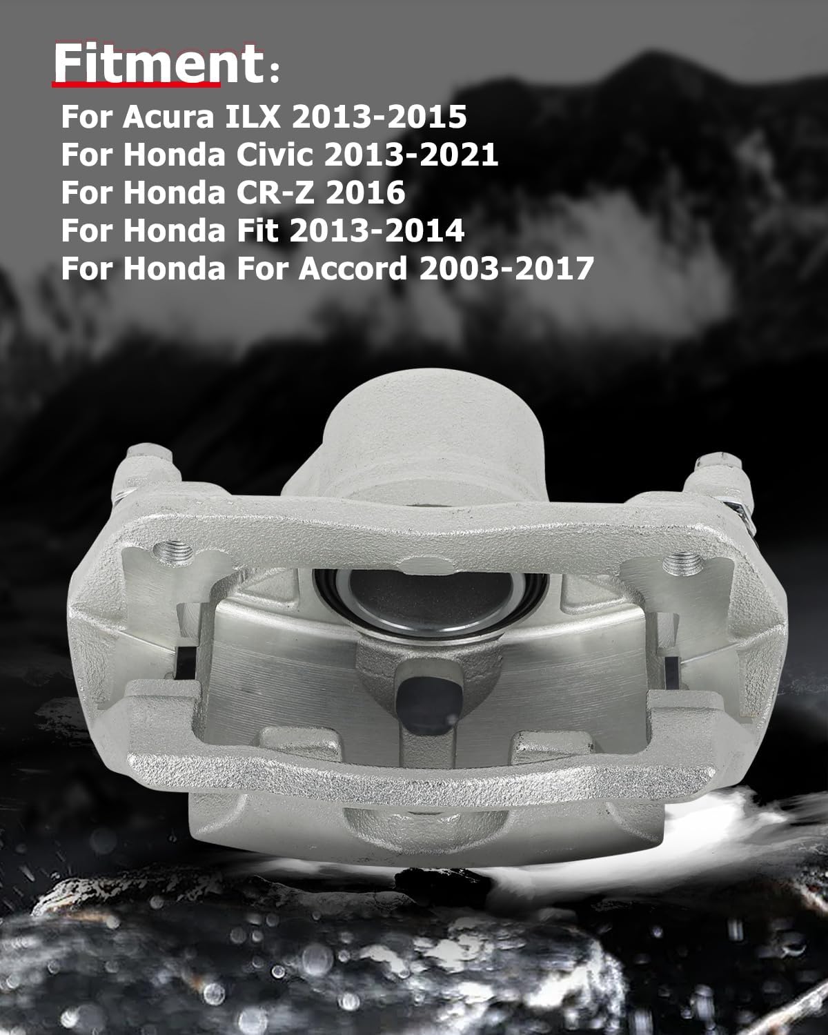 cciyu Front Left Brake Caliper Assembly w/Bracket 19B2660 2013-2015 For Acura For ILX,2003-2017 For Honda For Accord,2013-2021 For Honda For Civic,2016 For Honda For CR-Z,2013-2014 For Honda For Fit