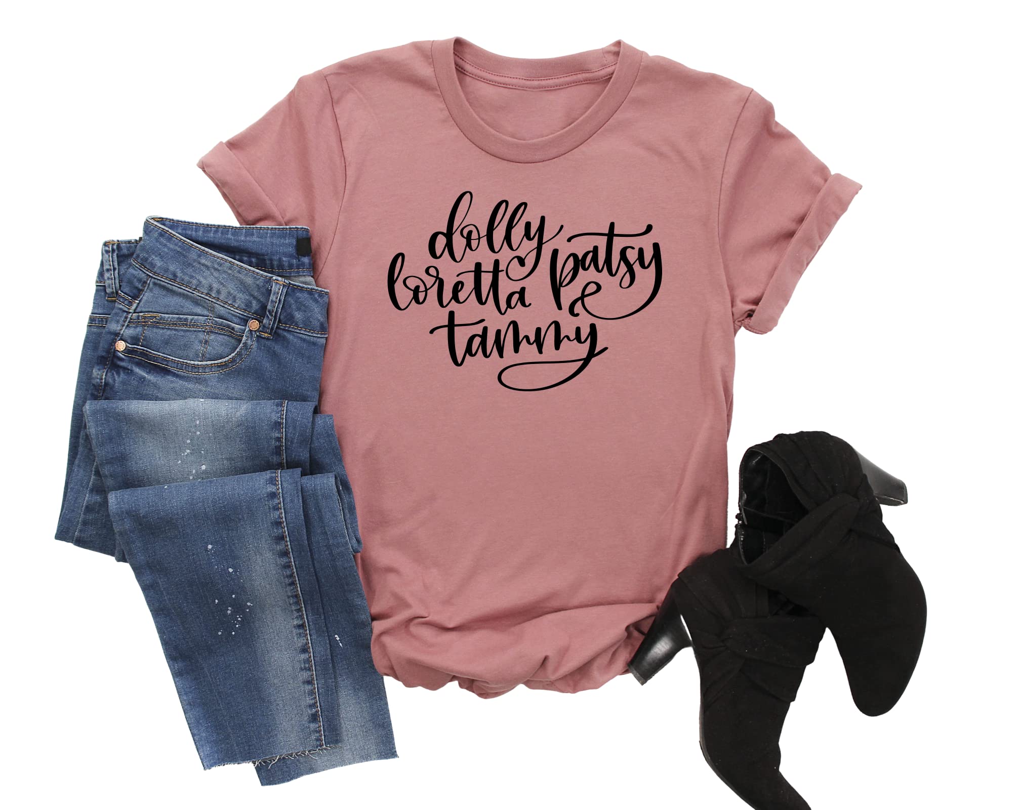 Dolly Loretta Patsy Tammy Womens Shirt | Womans Country music ladies T Shirt | Available in Misses Unisex and Plus size T-Shirt, Assorted Colors