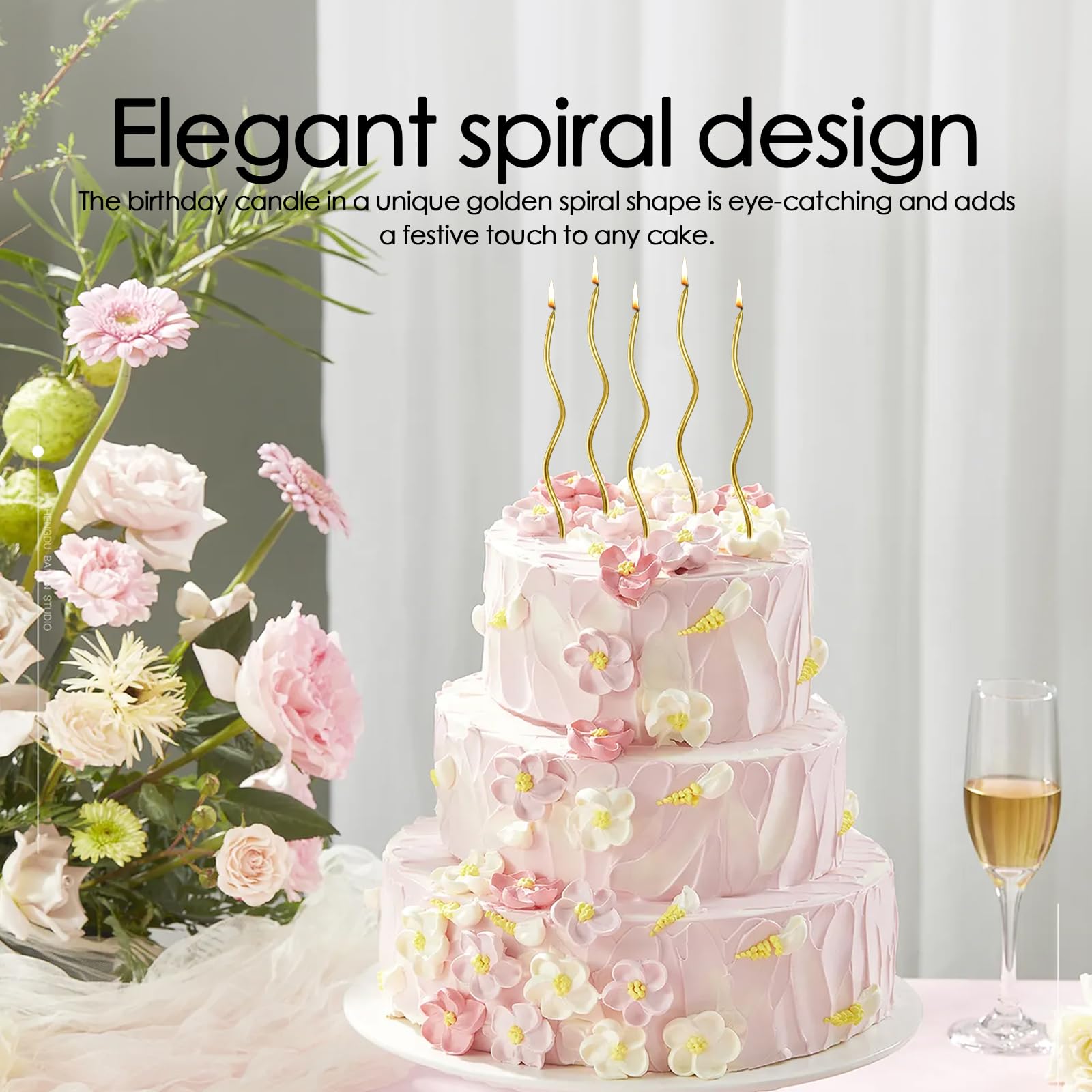 Bougies D'anniversaire Or, 60PCS Bougies Anniversaire Doré