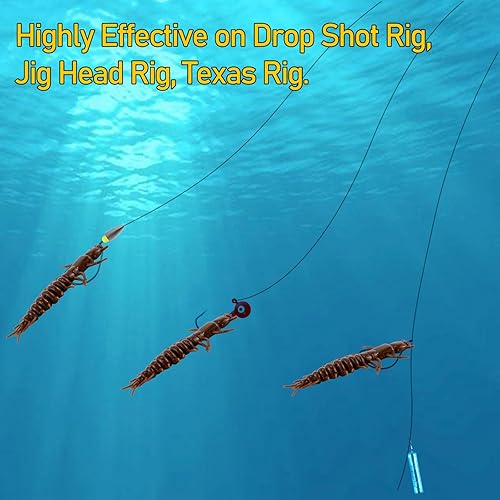 Miniatura 7 de Dr.Fish Hellgrammite - Paquete de 8 señuelos de pesca suave para gusanos, cebo de gusano de 3 pulgadas, de agua dulce, de plástico, señuelos de