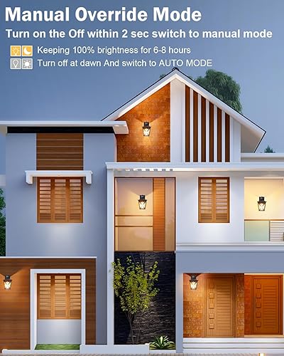 Miniatura 4 de Luces de pared para exteriores, luces de porche con sensor de movimiento del anochecer al amanecer, lámpara exterior impermeable, luces de pared