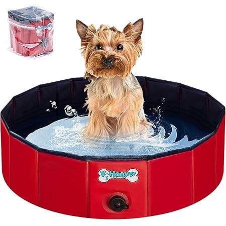 Amazon キッズ ペットプール バスタブ 折りたたみ 持ち運び便利 Pvc複合素材 水抜き栓付き 屋内屋外用 子ども 猫 小型犬に適用 S 直径80cm 高さcm V Hanver シャワー バス用品 通販