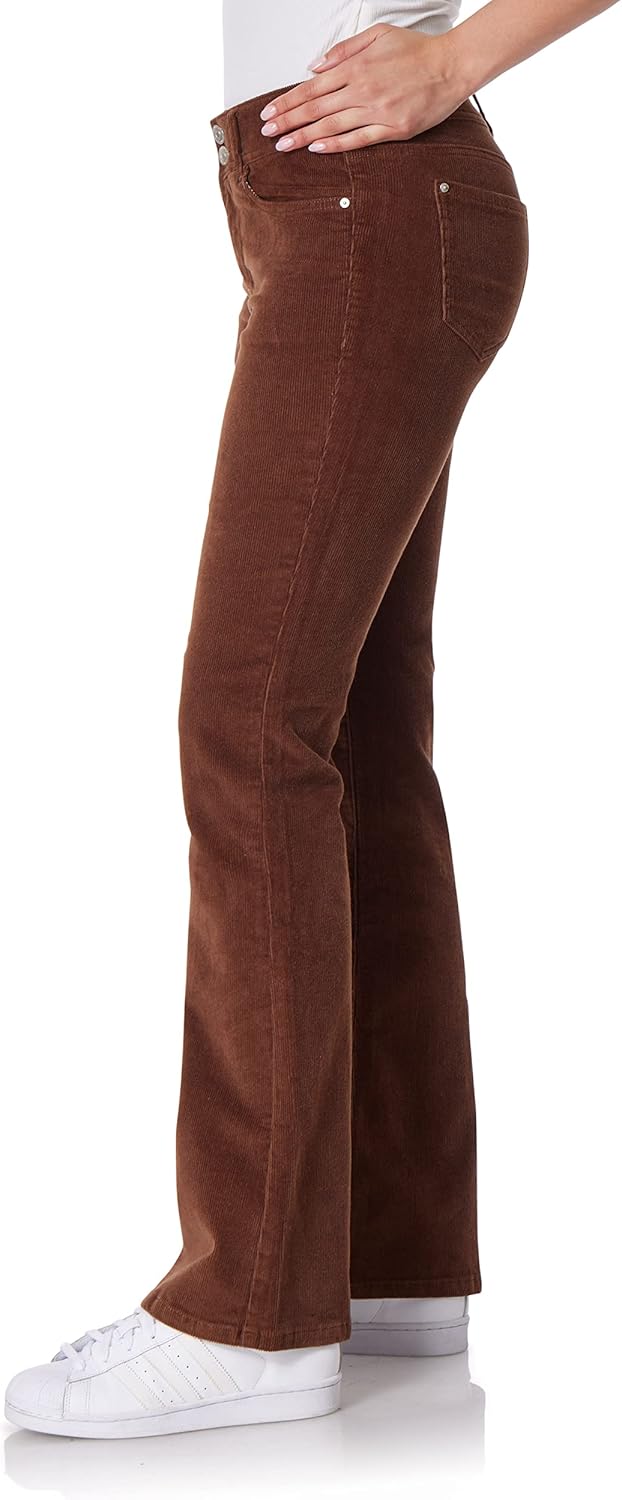 WallFlower Womens Flirty Curvy Flare High Rise Insta Stretch Juniors Jeans (Standard and Plus) - Image 2