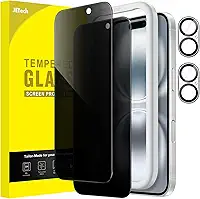 JETech Película de Vidro Temperado de Privacidade para iPhone 16 6,1 Polegadas com Protetor de Lente de Câmera, Protetor de Tela Anti-Espião, Ferramenta de Fácil de Instalar, 2 Pacotes Cada