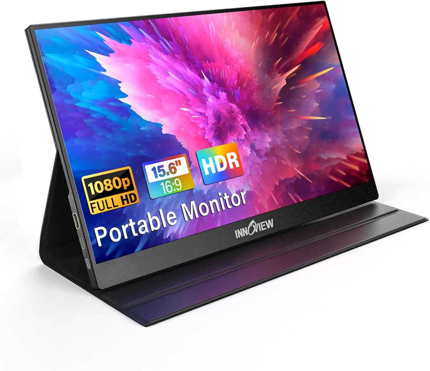 Product image of InnoView Portable Monitor, 15.6 Inch FHD 1080P HDMI USB C Second External Monitor for Laptop, Desktop, MacBook, Phones, Tablet, PS5/4, Xbox, Switch, Built-in Speaker with Protective Case