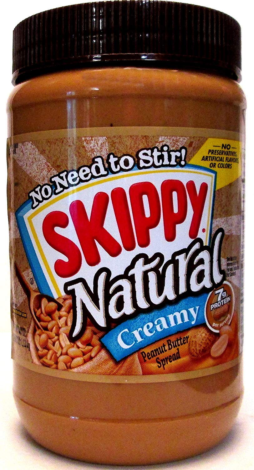 Skippy Natural Creamy Peanut Butter (Pack of 2) Large 40 oz Jars