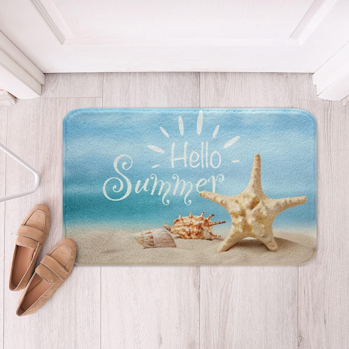 Starfish Beach Bathroom Rugs Ocean Shells Bath Rugs for