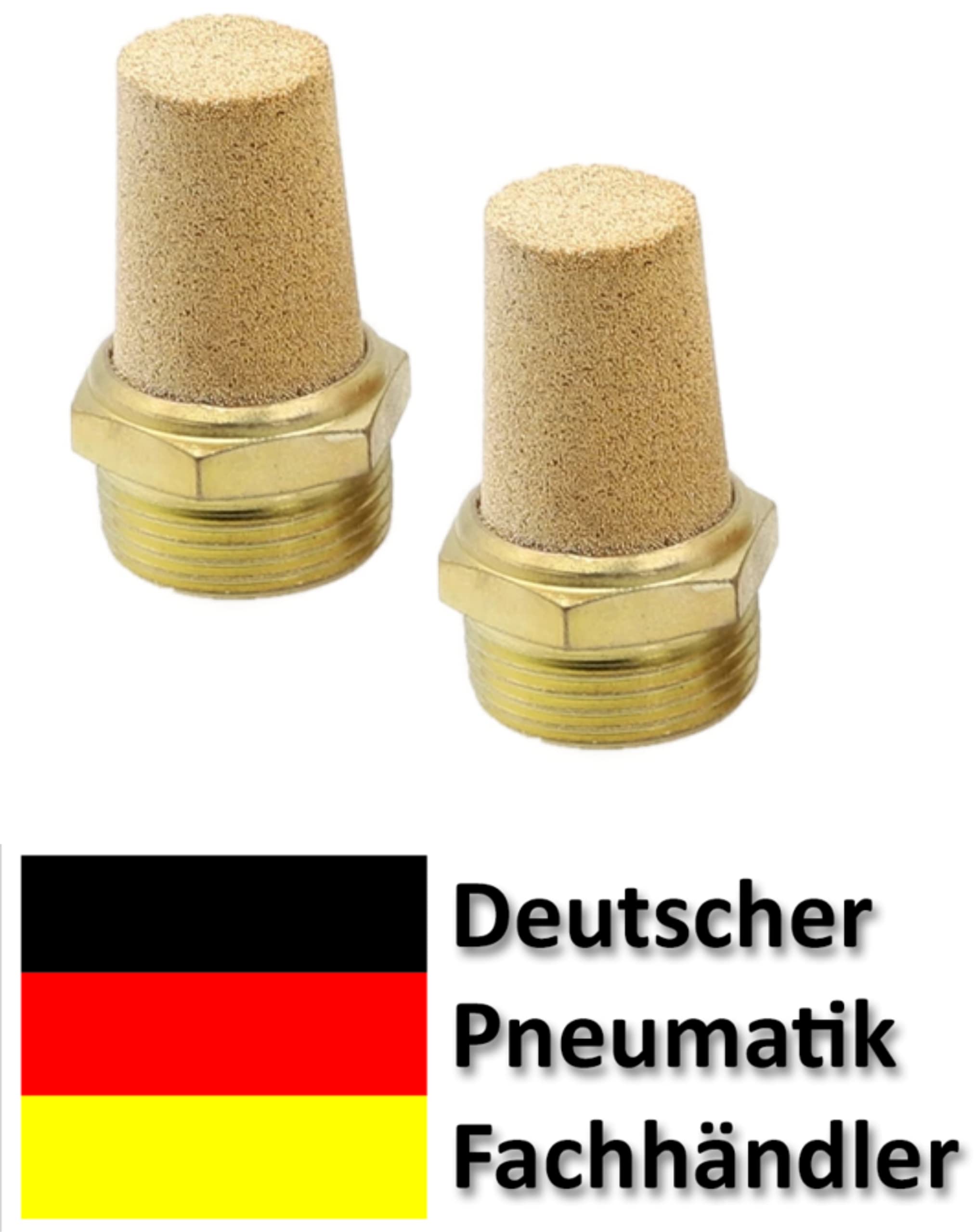 Pneumatic Silencer Sintered Bronze 1/2 Inch Set of 2 Industrial Quality - Image 2