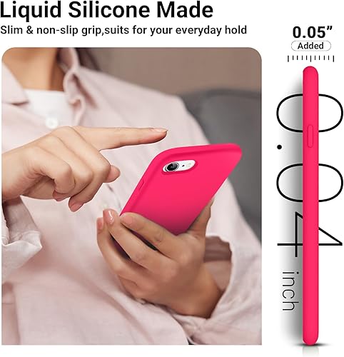 Miniatura 3 de AOTESIER Funda compatible con iPhone SE y iPhone 8 de 4.7 pulgadas, sedoso al tacto, goma de silicona suave de alta calidad, antihuellas, cuerpo